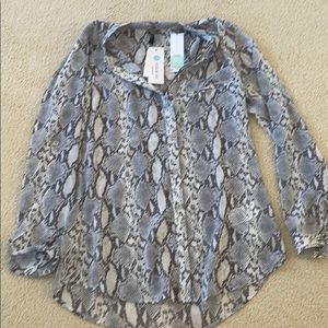 Kut from the kloth snake skin button down shirt